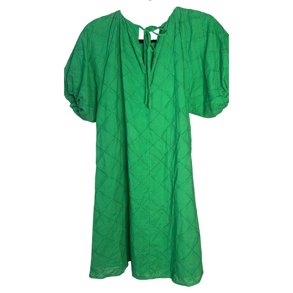 Tuckernuck Hyacinth House Green Eyelet Puff Sleeve Mini Dress (MSRP: $178) Small - Picture 7 of 9